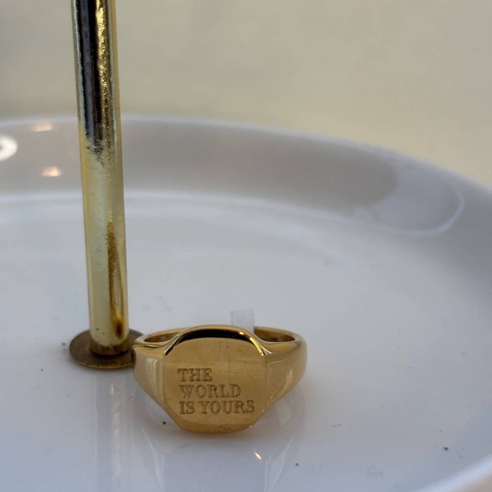 Gold Engraved Ring size 8